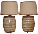 A Pair of 19th Century Ceramic Brandy and Scotch Ceramic Barrel Dispensers from an English pub
