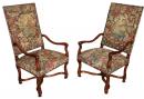 A Pair of Early 18th Century Louis XIV transitional to Regence Walnut Fauteuils 