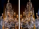 A Pair of 18th Century Genovese Giltwood and Crystal 8-Light Chandeliers