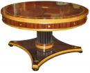 A Unique Northern European 19th Century Walnut Circular Pedestal Center Table