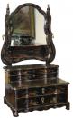 An 18th Century English Black and Gold Chinoiserie Adjustable Vanity Mirror