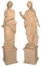 A Pair of Elegant Terra Cotta Statues
