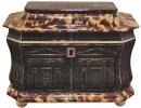 An Exceptional and Rare English Regency Pressed Tortoiseshell Tea Caddy