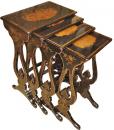 A Set of 19th Century English Blacked Lacquered Chinoiserie Quartetto tables