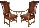 An 18th Century Harlequin Pair of Italian Walnut Fauteils