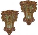 A Rare Pair of Original Polychrome and Parcel Gilt 18th Century Venetian Wall Appliques