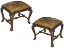A Pair of Continental French Walnut Tabourets 