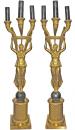 A Pair Of Charles X Empire Patinated Bronze Candelabra