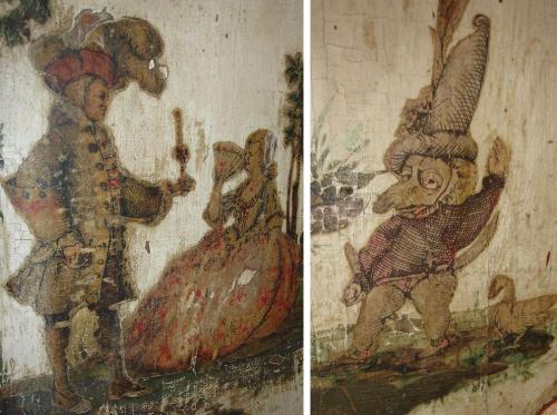A Rare Pair of Venetian Lacca Povera Credenzas