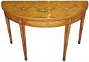 A Late 18th Century Folding Demilune Games Table in the Adams Taste