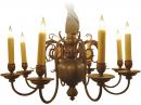 An Elegant Late 19th Century Dutch 8-Light Brass Chandelier 