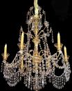 A 19th Century 6-Light Genovese Parcel Gilt and Crystal Chandelier