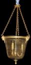 A Three-Light French Brass Hurricane Lantern