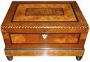 A 19th Century English Walnut Parquetry Jewelry Box