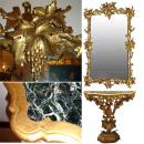A Late 18th Century Rococo Giltwood Console and Mirror Set