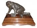 A Whimsical 19th Century Japanese Bronze Singerie Sculpture