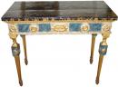 An 18th Century Louis XVI Polychrome and Parcel Gilt Console Table