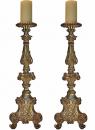 An Impressive Pair of 18th Century Carved Giltwood Rococo Pricket Candlesticks