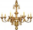 An Early 19th Century Italian Eight Light Giltwood Chandelier