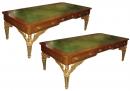 A Rare Pair of Italian Empire Walnut and Parcel Gilt Partners Desks