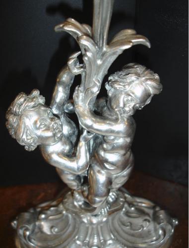 A Pair of Italian 19th Century Silver Candelabra