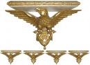  Set of Four 19th Century Polychrome and Giltwood Wall Appliqués