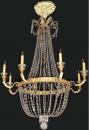 A Second Quarter 19th Century Italian Empire Crystal and Gilt Metal 8-Light Chandelier