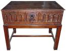 A 17th Century English Oak Bible Box on a Stand