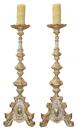 A Magnificent Pair of 18th Century Palazzo Scaled Silver Veneered Pricket Sticks