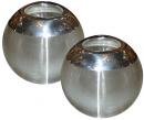 A Pair of Edwardian Silver and Ribbed Crystal Match Strike Globes