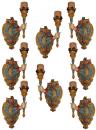 A Set of Four Polychromed Venetian Sconces