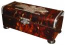 An Unusually Diminutive Tortoiseshell and Sterling Silver Table Box