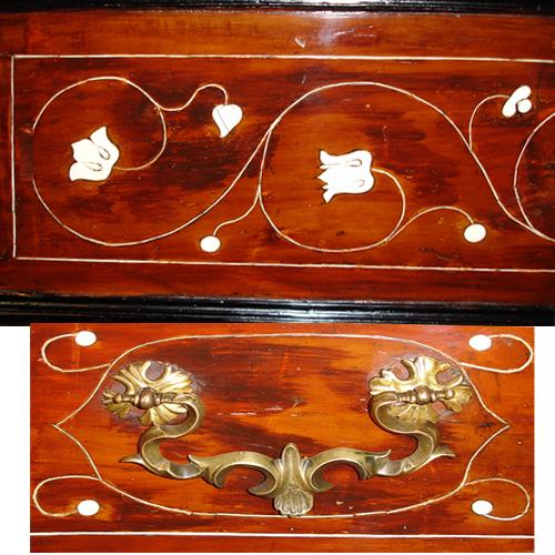 A Pair of Walnut, Bone, and Ebonized Late 17th Century Italian Louis XIV Concave Block Front Commodes No. 3460 A Pair of Walnut, Bone, and Ebonized Late 17th Century Italian Louis XIV Concave Block Front Commodes No. 3460