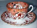 A Miniature Hand Painted Porcelain Cup & Saucer Set