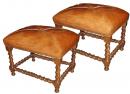 A Pair of 17th Century Italian Walnut Tabourets