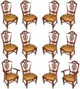 A Rare Set of Twelve 18th Century Italian Walnut Dining Chairs
