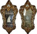 An Important Pair of Early 18th Century Giltwood and Parcel Gilt  Venetian Mirrors
