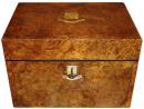  An Elegant 19th Century English Burlwood Traveling Box 