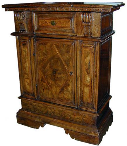 An 18th Century Italian Baroque Walnut Credenzina No. 1973 An 18th Century Italian Baroque Walnut Credenzina No. 1973