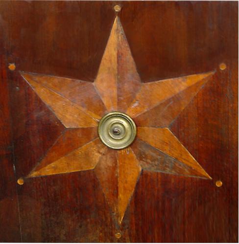  A 17th Century Serpentine Walnut Tuscan Credenza Accented with Inlaid Stellate Motifs