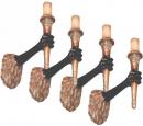  A Set of Four 19th Century Italian Polychrome and Parcel Mecca Gold and Silver Leaf Lion Arm Sconces 