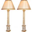 A Set of Four Grandly Scaled 18th Century Neoclassical Italian Corinthian Column Lamps