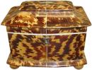 A 19th Century English Tortoiseshell Tea Caddy
