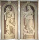 An Allegorical Pair of 18th Century Grisaille Oil on Canvas Panels