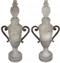 A Pair of 18th Century Pietra di Vicenza Vasiform Gate Finials