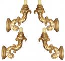 A Set of Four 18th Century Italian Giltwood Wall Sconces