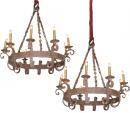 A Pair of Late 19th Century Italian Iron 10-light Chandeliers
