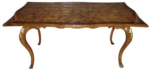A 19th Century Italian Olivewood and Parcel Gilt Table