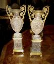 Pair of Cut Leaded Crystal and Ormolu Urns