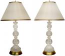 A Pair of Elegant Rock Crystal Lamps